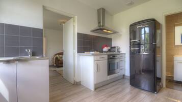 Appartement Confort, 1 chambre, non-fumeurs | Cuisine privée | Grand réfrigérateur, micro-ondes, four, plaque de cuisson