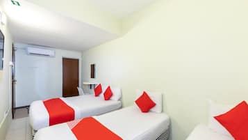 Desk, free WiFi, bed sheets