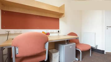 Desk, free WiFi, bed sheets