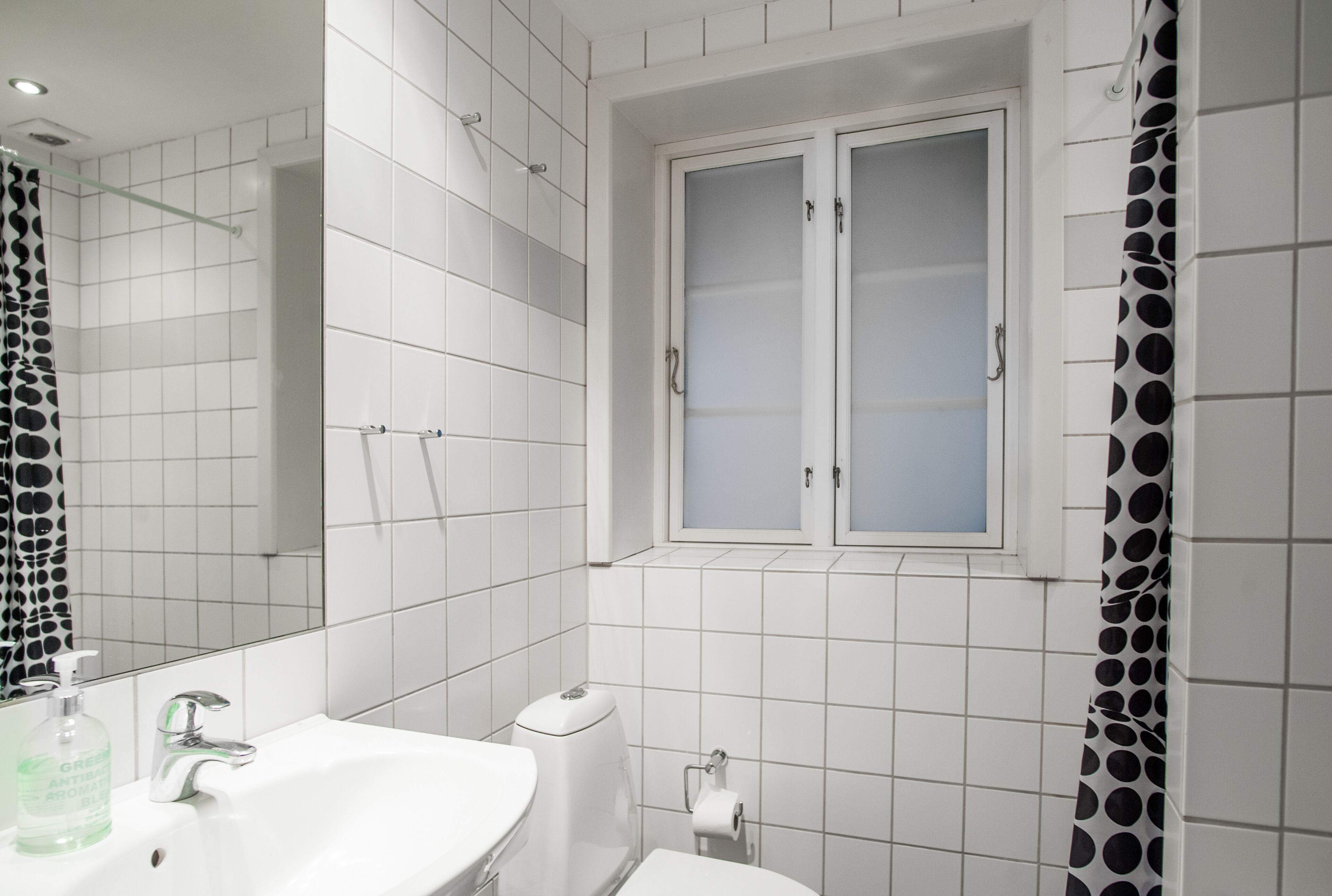 family apartment | bathroom | shower, hair dryer, towels