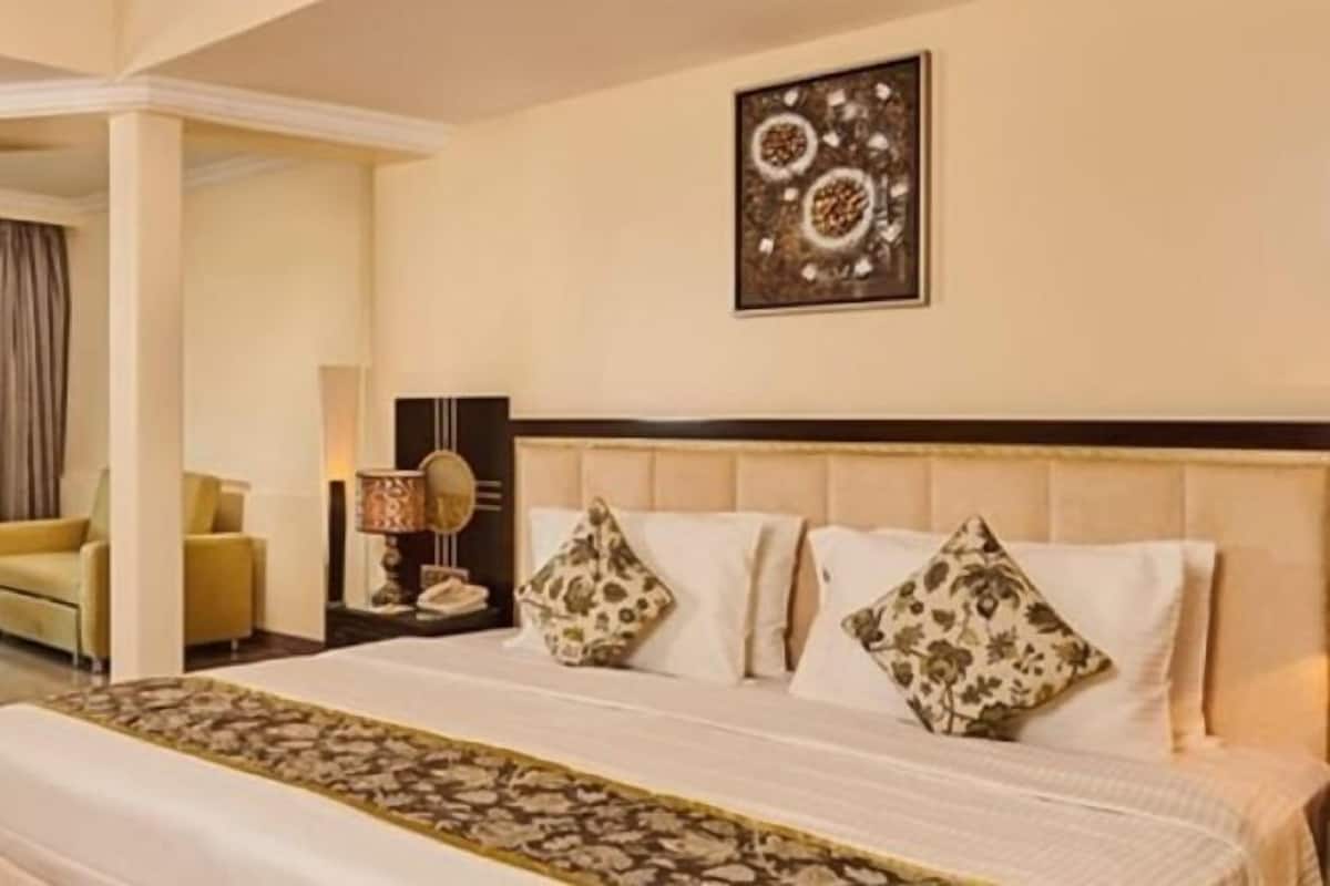 1 slaapkamer, luxe beddengoed, een kluis op de kamer, een bureau