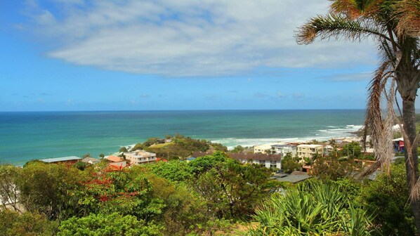 A coastal view with buildings and lush greenery. - 38 Pacific Terrace, Coolum Beach (Coolum Beach)