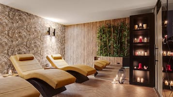 Behandlingsrum för par, bastu, Ängbastu och turkiskt bad/hamam