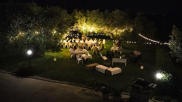 Outdoor banquet area