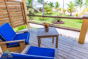 Utsikt mot strand/hav