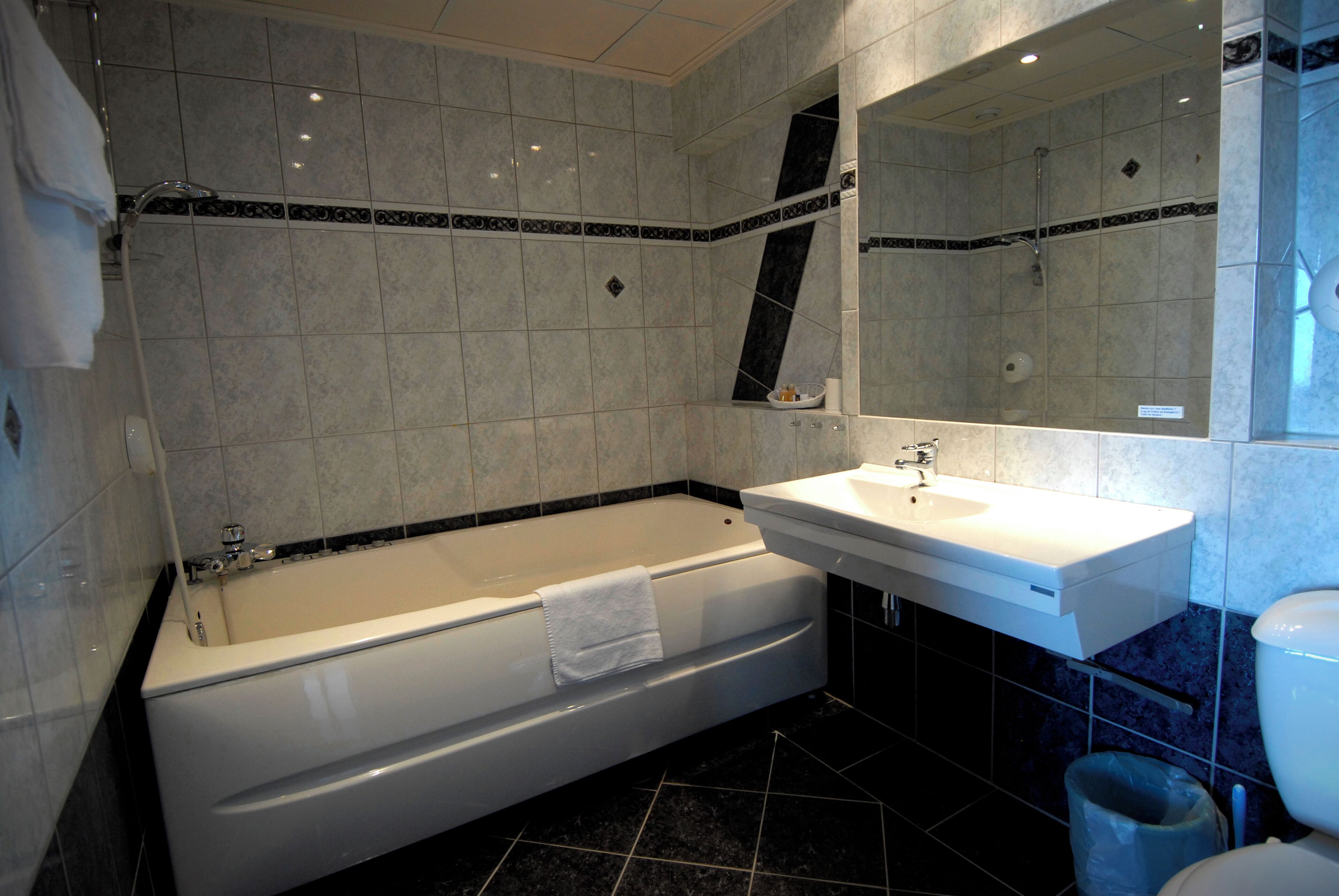 superior double room, 1 queen bed with sofa bed, bathtub | bathroom | free toiletries, hair dryer, bathrobes, towels