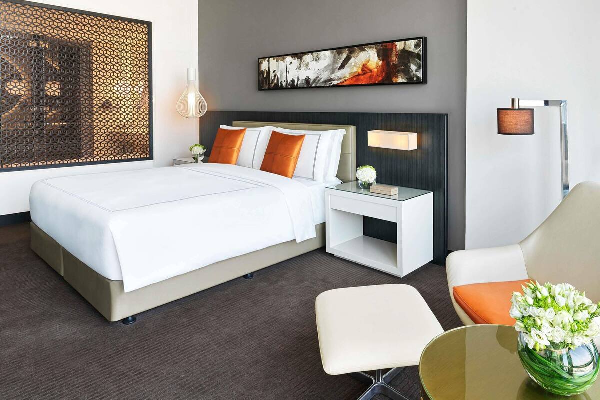 1 slaapkamer, luxe beddengoed, een minibar, een kluis op de kamer