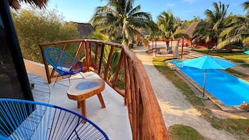 Cabaña Deluxe, para no fumadores, alberca privada | Balcón