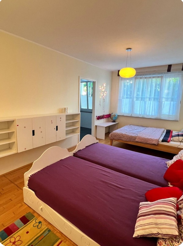 2 bedrooms, iron/ironing board, travel cot, bed sheets
