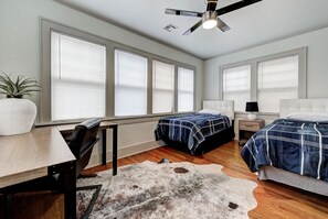 4 bedrooms, iron/ironing board, travel cot, WiFi