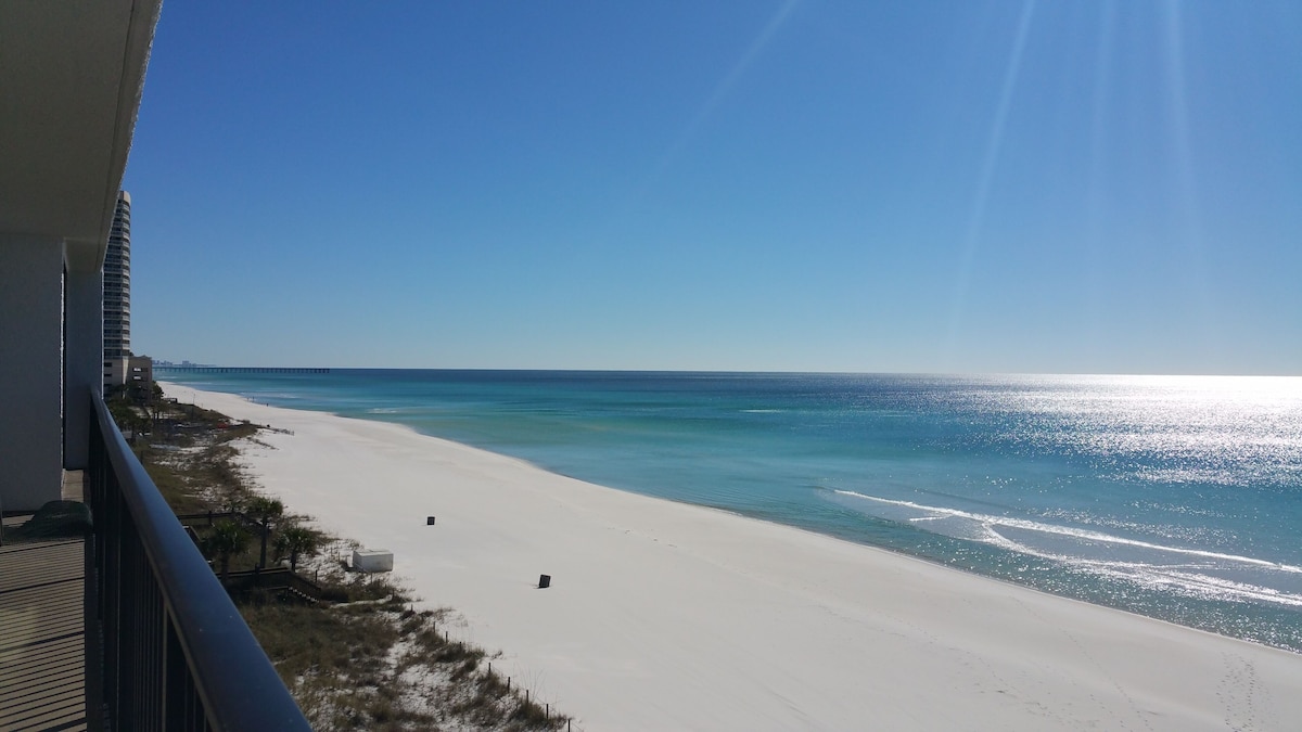 😎NEW Beachfront 60'GLASS BEACH VIEWS in 2 MASTER Suites+FREE Beach Chairs😎402E