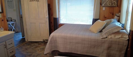1 bedroom, desk, iron/ironing board, travel cot