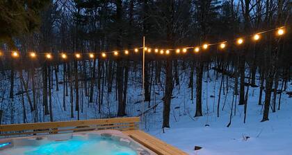 Moderni, valoisa mökki metsässä, lähellä Catamount Ski