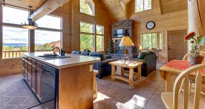 Rustic cabin with lake views from deck w/ grill, foosball, W/D, fireplace
