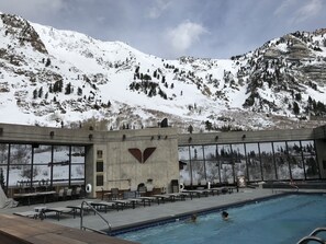 Outdoor pool, a heated pool - Snowbird Cliff Club / Ski in -Ski out! Feb 8 – 15, 2025 sleeps up to 6 (Snowbird)