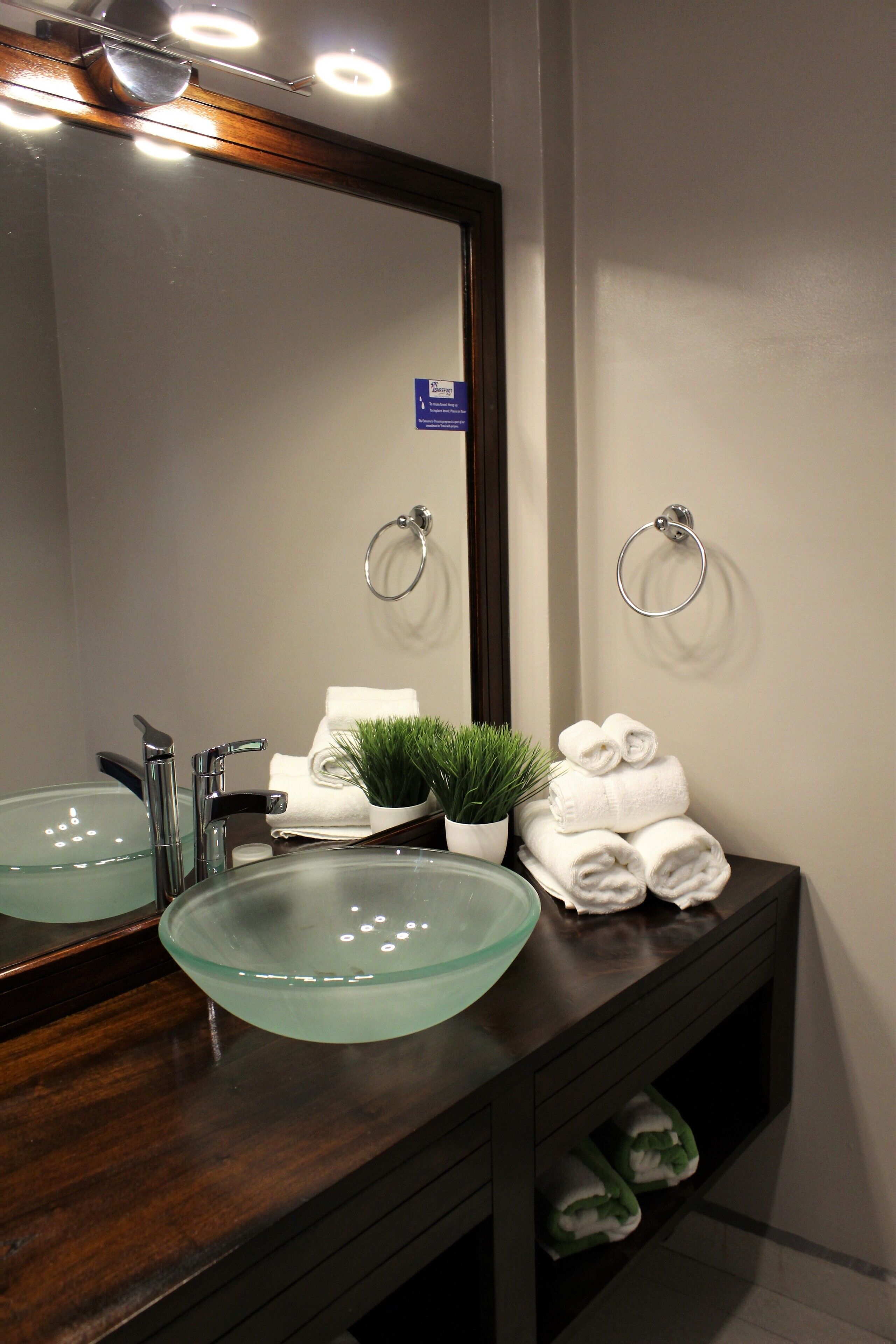 pool view double room | bathroom sink