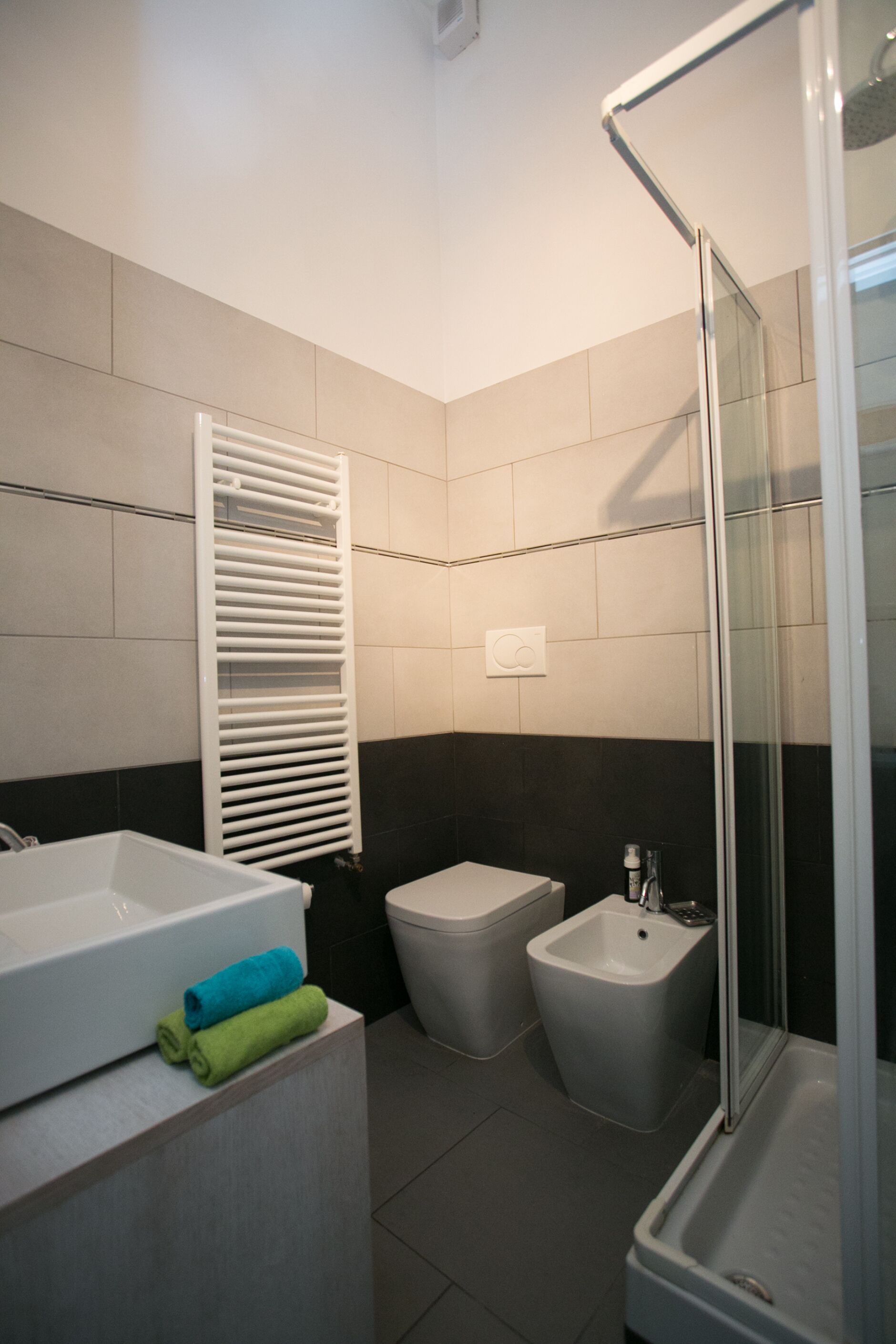 Dusche, Haartrockner, Bidet, Handtücher