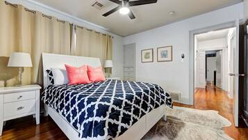 2 bedrooms, iron/ironing board, travel crib, WiFi