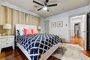 2 bedrooms, iron/ironing board, travel cot, WiFi