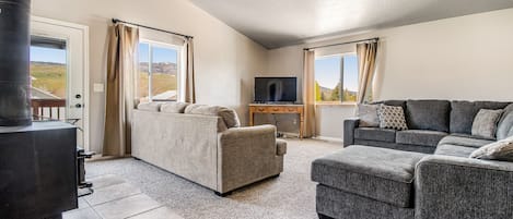 TV, fireplace, DVD player, ping pong