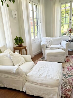 Smart TV, DVD player, foosball, stereo