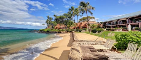 On the beach, beach towels