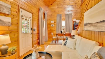 Smart TV, fireplace, DVD player, video library