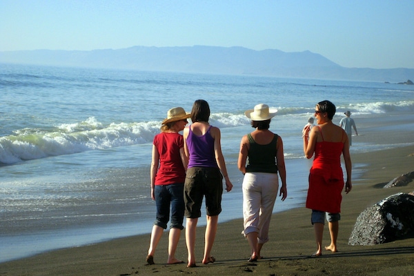 Walking Sharp Park beach