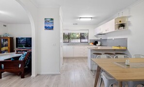 Microwave, oven, coffee/tea maker, electric kettle