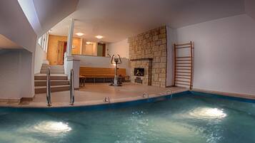 Indoor pool, pool loungers
