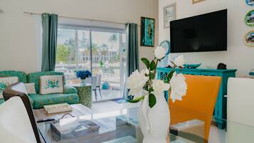 Villa, 1 Bedroom | Living room | 42-inch flat-screen TV with digital channels, TV