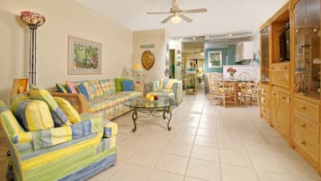 Villa, 1 Bedroom | Living room | 42-inch flat-screen TV with digital channels, TV