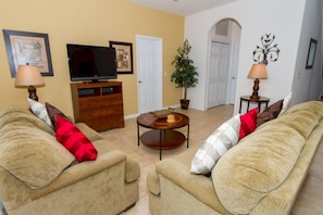 Villa, 5 Bedrooms, Private Pool | Living room | TV