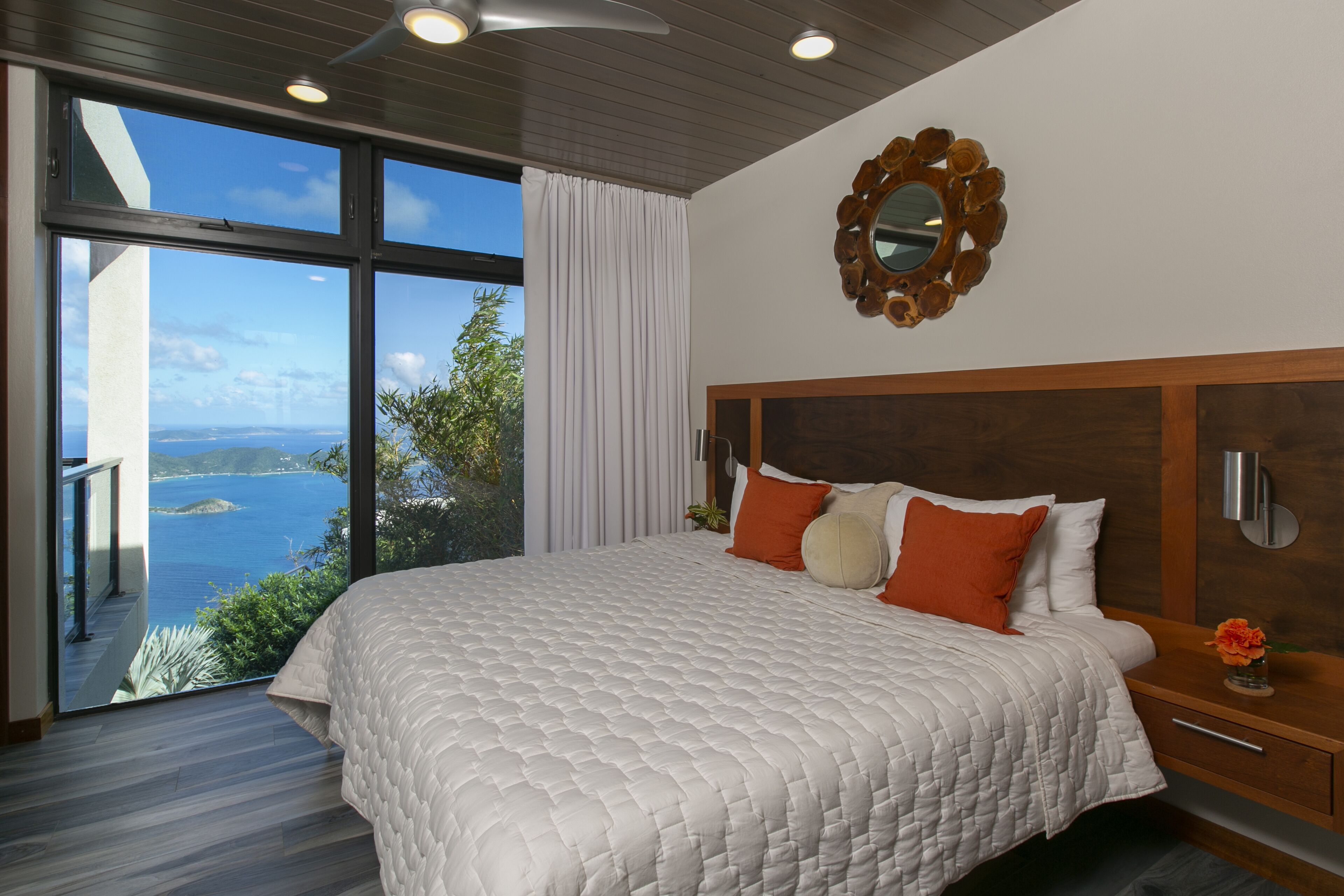 Panoramic Villa, 1 King Bed, Ocean View (Guava) | Egyptian cotton sheets, premium bedding, memory foam beds, in-room safe