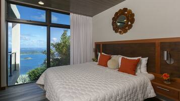 Panoramic Villa, 1 King Bed, Ocean View (Guava) | Egyptian cotton sheets, premium bedding, memory foam beds, in-room safe