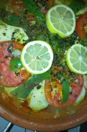 Breakfast, lunch, dinner served; Moroccan cuisine 