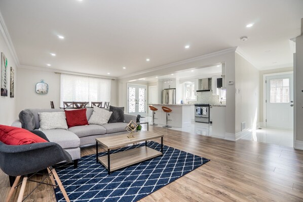 Familie-bungalow, flere senger | 5 soverom, sengetøy av topp kvalitet og blendingsgardiner