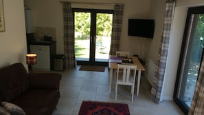 TV, DVD player, books