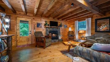 Smart TV, fireplace, video game console, DVD player