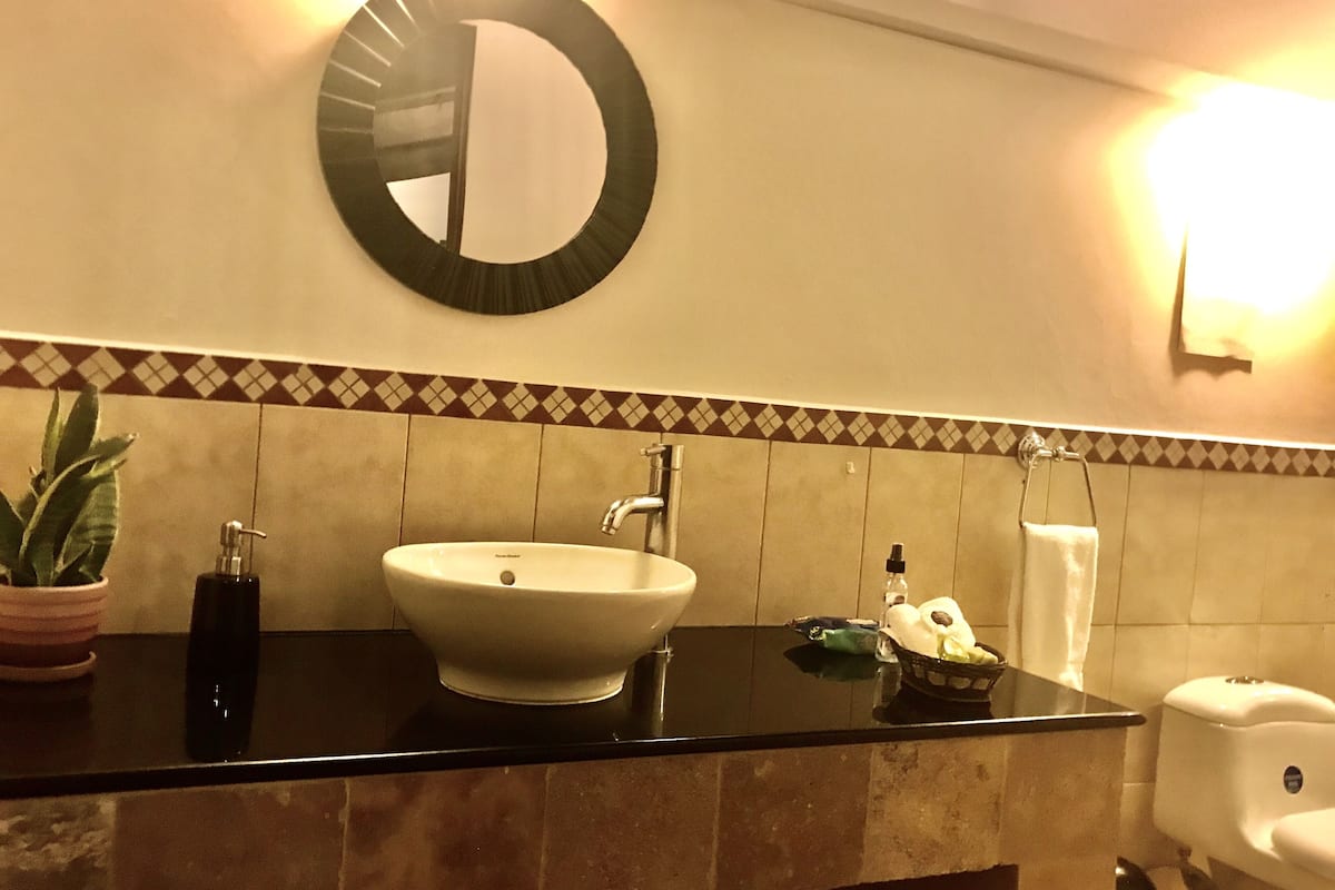 deluxe double room, bathtub (# 10) | bathroom | shower, rainfall showerhead, free toiletries, hair dryer
