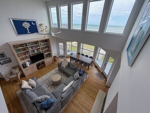 Smart TV, fireplace, video games, DVD player