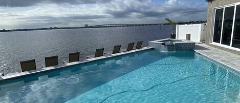 Outdoor pool, a heated pool