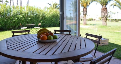 Duplex townhouse with sea views, garden, porch, golf and beach within walking distance