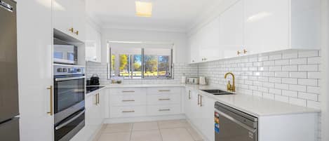 Microwave, oven, stovetop, dishwasher