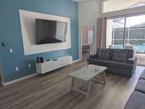 TV, DVD player, table football