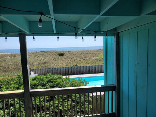 Oceanfront & Pool with Large Deck - Sleeps 7 - Linens  Incl.