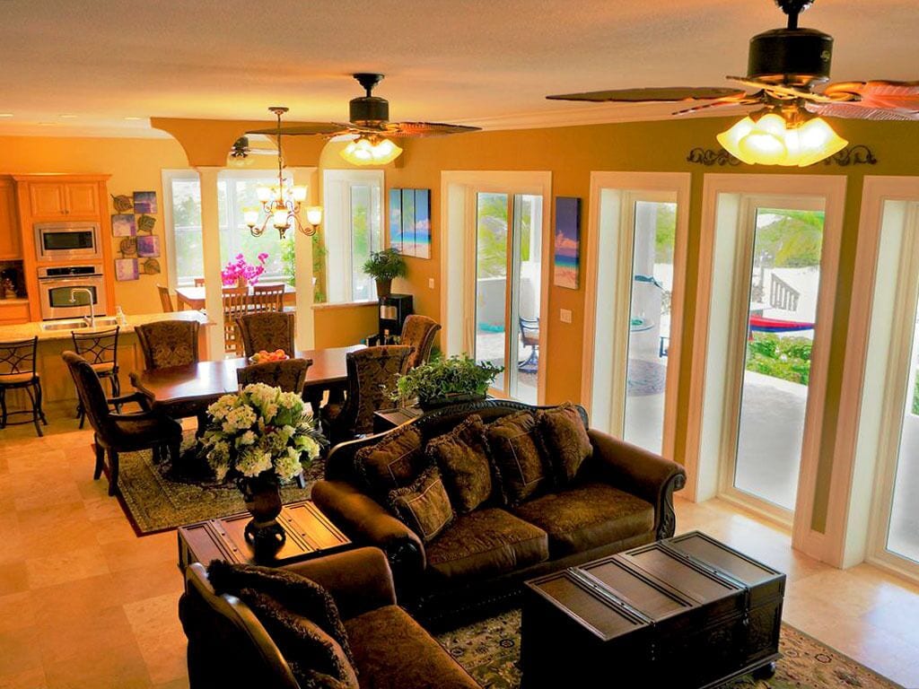 Smart TV, fireplace, video games, DVD player