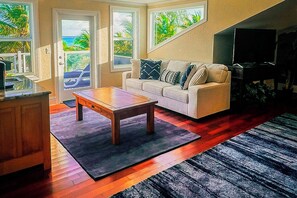 Smart TV, fireplace, video games, DVD player