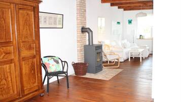 Fernseher, Kamin, Bücher