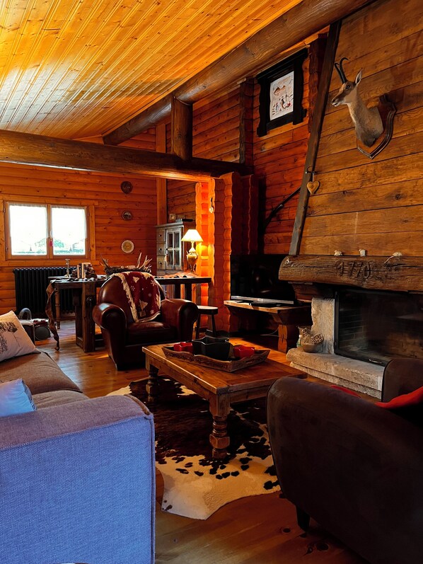 TV, fireplace, offices